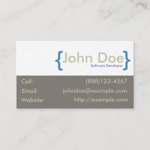 Name in Curly Braces Business Card