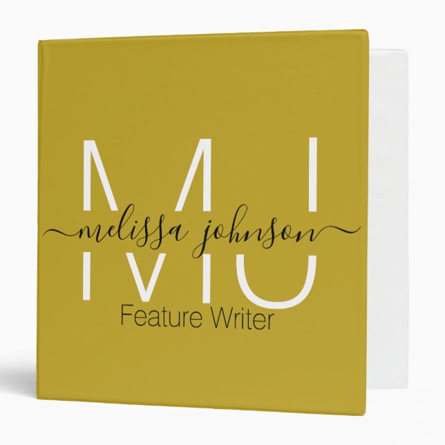 Name in letters occupation  3 ring binder (Front/Inside)