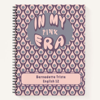 Name In My Era Midcentury Modern Pink Purple Notebook
