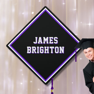 Name in Purple Graduation Cap Topper