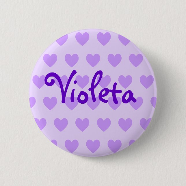 Name in Purple Pinback Button (Front)
