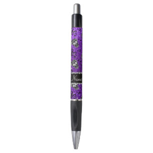 Name indigo purple glitter music note sugar skulls pen