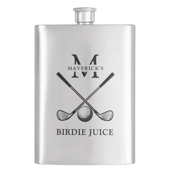 Name & Initial Birdie Juice Golf Flask (Front)