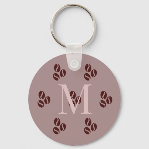 Name Initial Coffee Beans Keychain