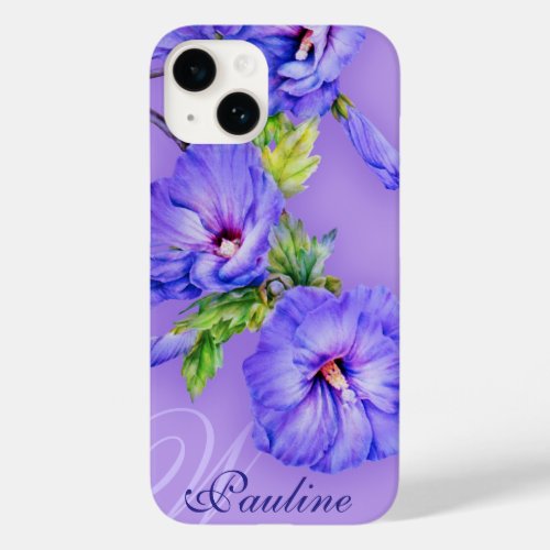 Name  initial hibiscus blue purple  Case_Mate iPhone 14 case