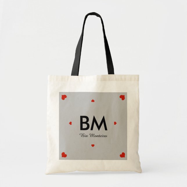 name & initial personalized tote bag (Front)