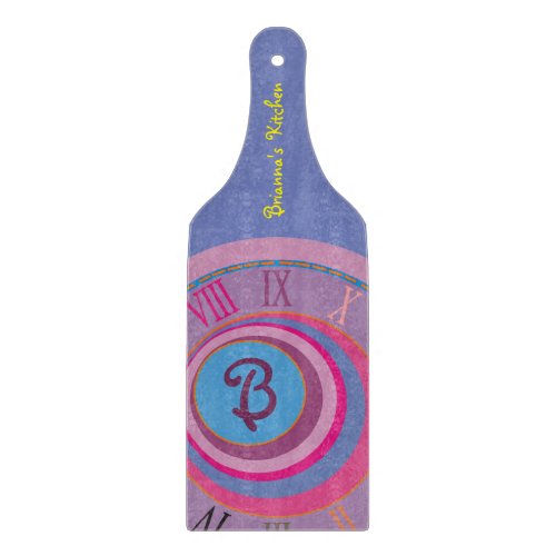 Name Initial Roman Numerals Pink Blue Purple Girly Cutting Board