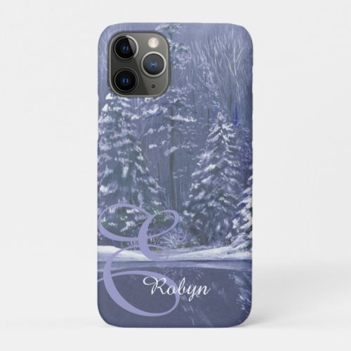 Name  initial winter trees iphone case