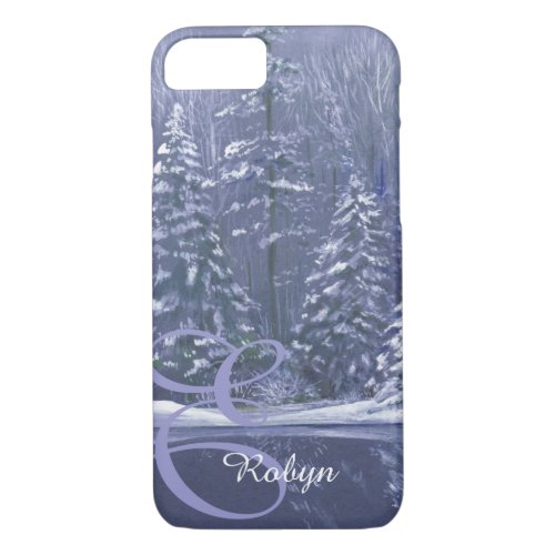 Name  initial winter trees iphone case