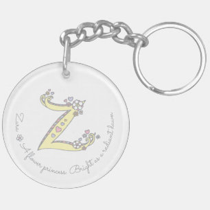 Name initial Z girls zara personalized keychain