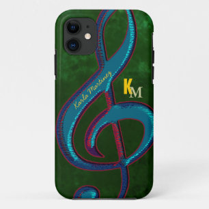 name initials clave music note iPhone 11 case