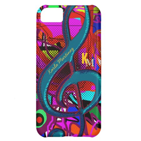 name initials clave musical note cover for iPhone 5C