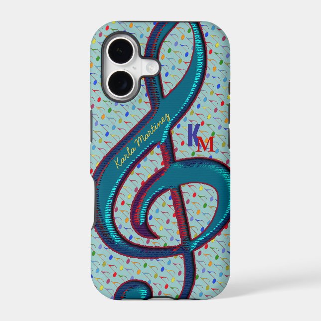 name initials clave musical note Case-Mate iPhone case (Back)
