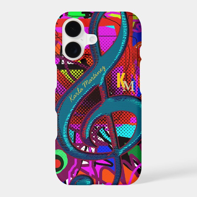 name initials clave musical note Case-Mate iPhone case (Back)