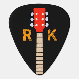 name & initials cool black guitar pick