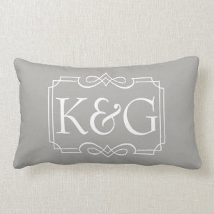 Name initials design lumbar pillow