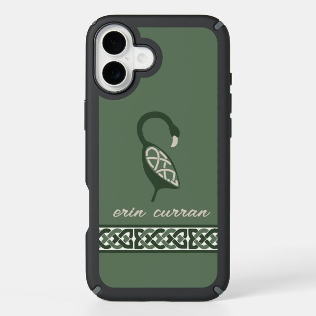 Name Irish Knot Border Decorative Bird Speck iPhone Case (Front)