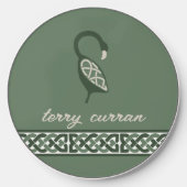 Name Irish Knot Border Decorative Bird Wireless Charger (Front)