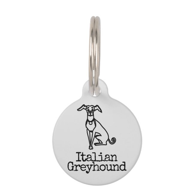 Name Italian Greyhound Pet ID Tag