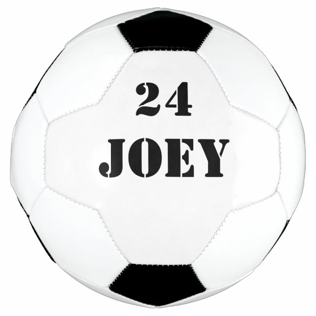 Name Jersey Number Black Font 4Joey Soccer Ball (Front)