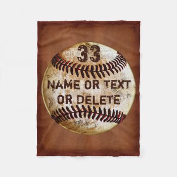 Name  Jersey Number Cool Baseball Blanket  3 Sizes by YourSportsGifts at Zazzle