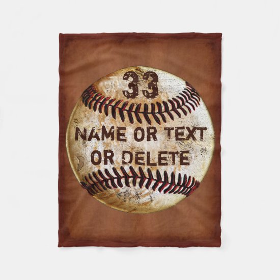 Name, Jersey Number Cool Baseball Blanket, 3 Sizes