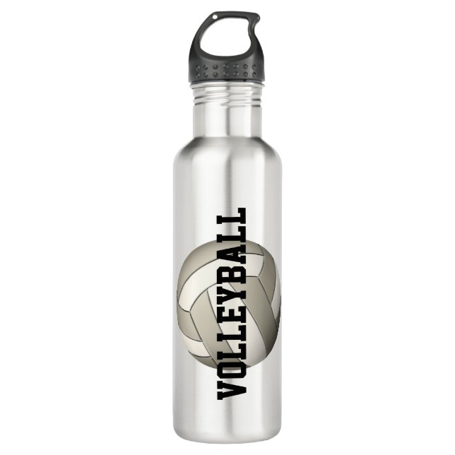 name jersey number custom girls volleyball stainless steel water bottle (Front)