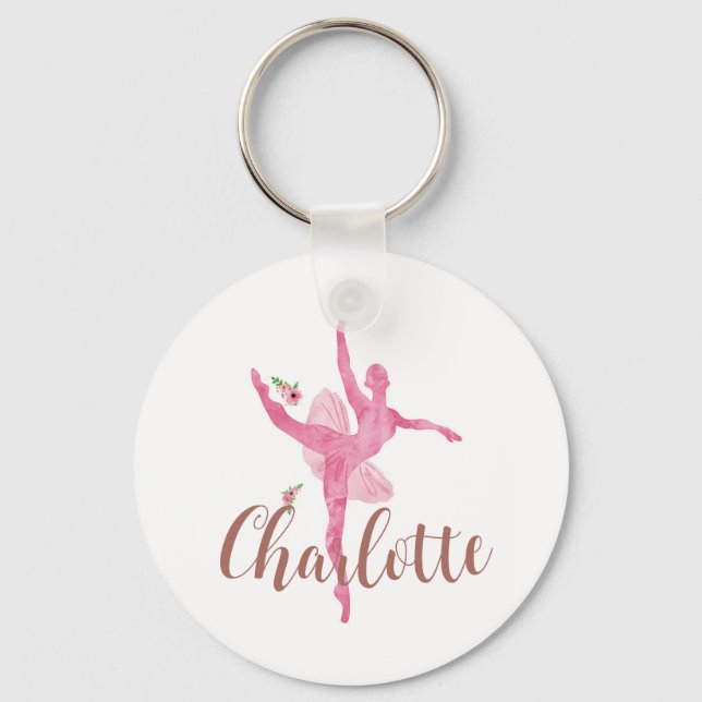 Name Keychain for Dancer Dance Teacher Your Text (Front)
