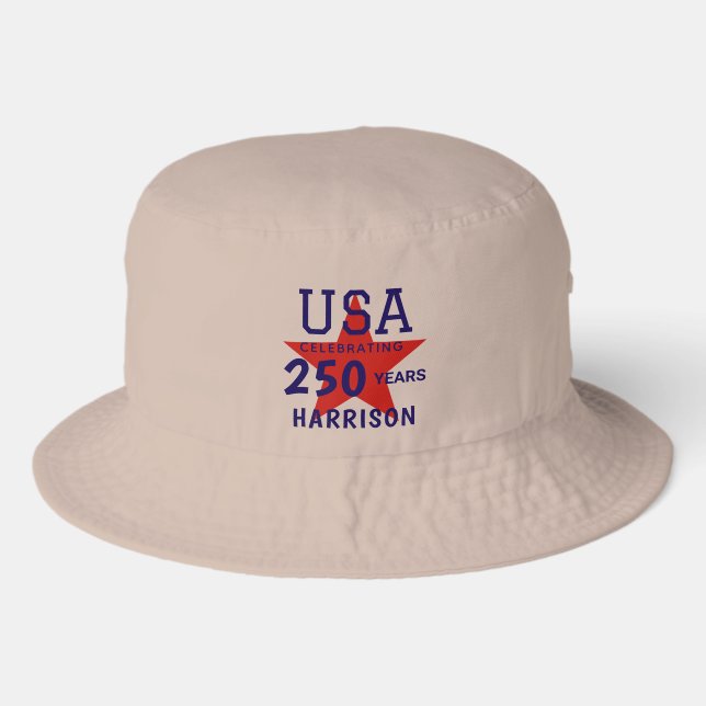 Name || Khaki USA 250 Years Classic Sportsman - Bucket Hat (Front)