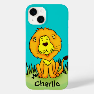 Name kid lion aqua yellow iphone case