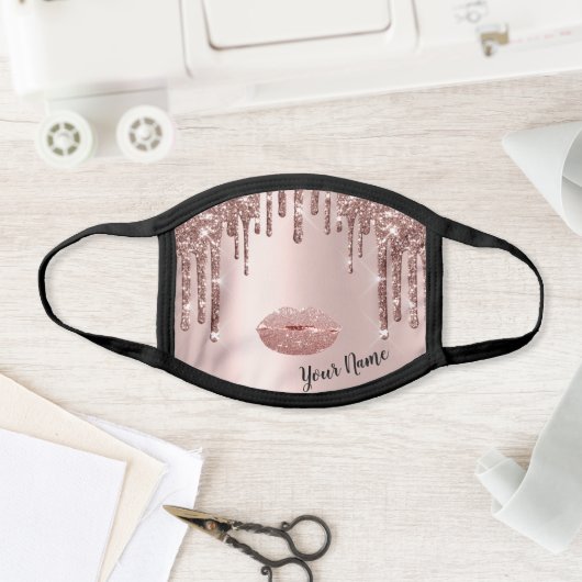 Name Kiss Lips Rose Drips Makeup Cotton Covid Face Mask (Insitu)