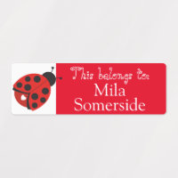 Name Labels for Kids Cute Ladybugs Back to School