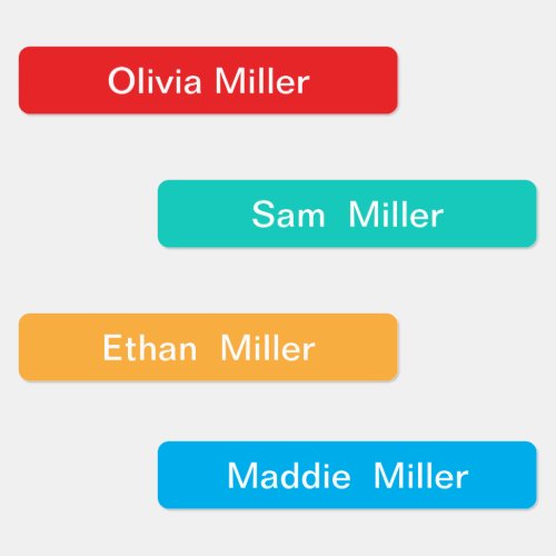 Name labels for school camp daycare