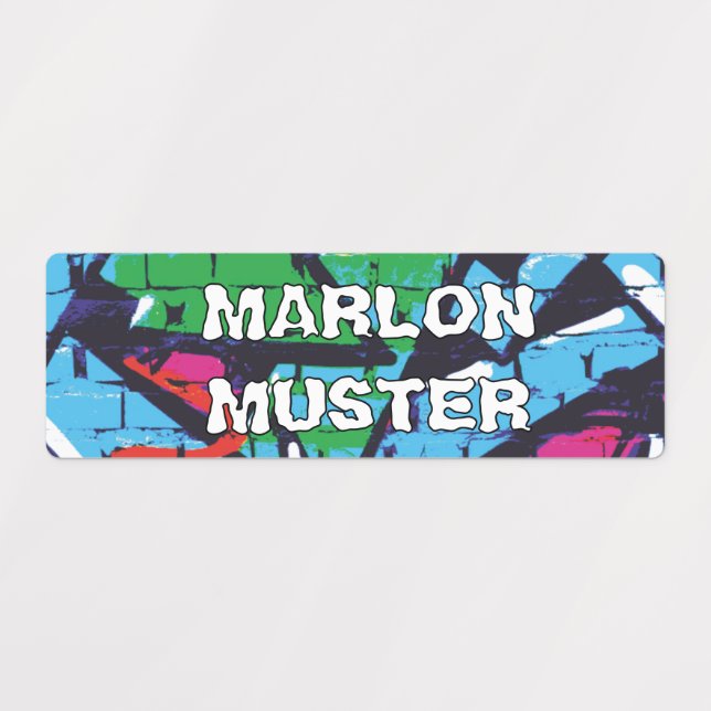 Name labels - graffiti | waterproof (Design 1)