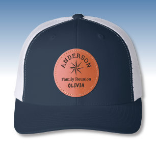 Name Leather Patch Family Reunion Trucker Hat