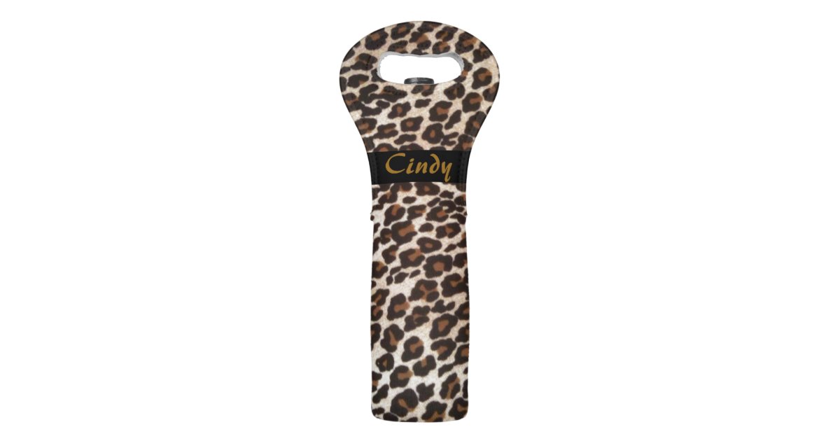 leopard print wine bag