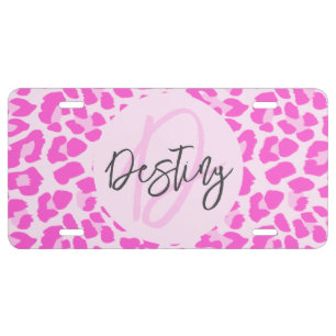 Name License Plate - Pink Cheetah