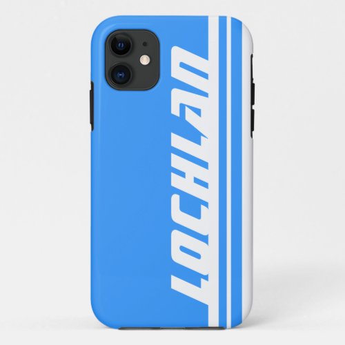 Name light blue  white stripe sport iphone iPhone 11 case