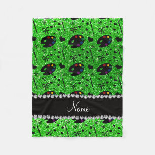 name lime green glitter painter palette brushes fleece blanket