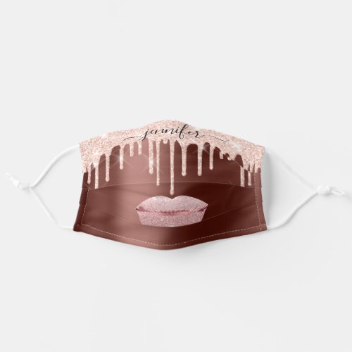 Name  Lips Rose Brown Blush Drips Makeup Artist Adult Cloth Face Mask