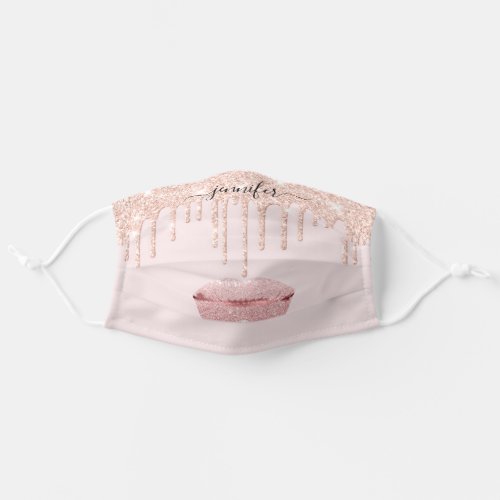 Name  Lips Rose Gold Blush Drips Makeup Artist Adult Cloth Face Mask