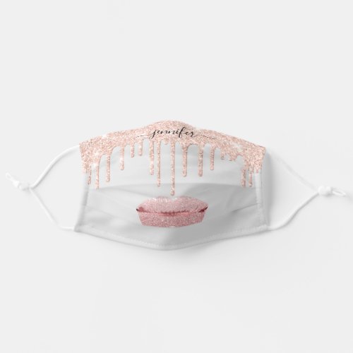 Name  Lips Rose Gray Drips Makeup Artist Adult Cloth Face Mask
