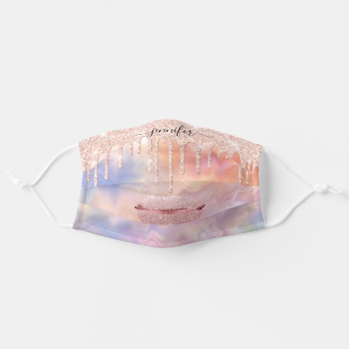 Name  Lips Rose Holograph Drips Makeup Artist Adult Cloth Face Mask
