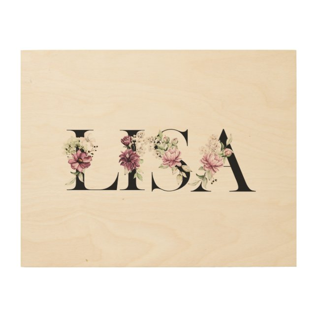 Name Lisa Wood Wall Art (Front)