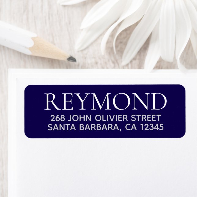 Name & location printed on dark blue label (Insitu)