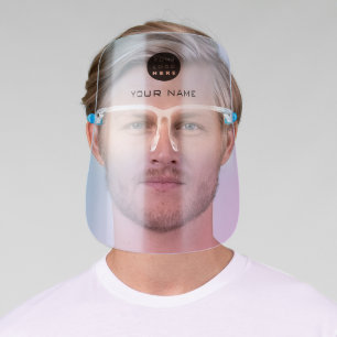 Name Logo Blue Color Therapy  Covid19 Pink Ombré Face Shield