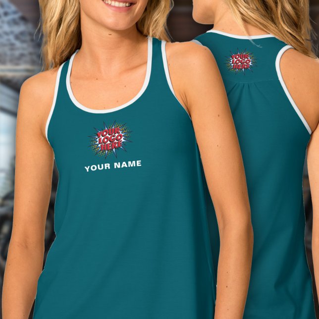 Name, Logo, Business Upload Template - Teal Tank Top (Creator Uploaded)