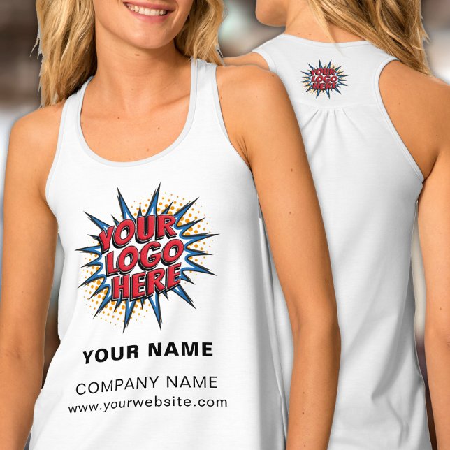 Name, Logo, Business Upload Template - White Tank Top (Creator Uploaded)