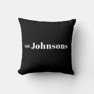 Name   Logo Modern Minimalist Black Throw Pillow