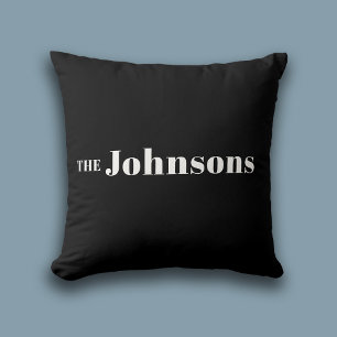Name   Logo Modern Minimalist Black Throw Pillow